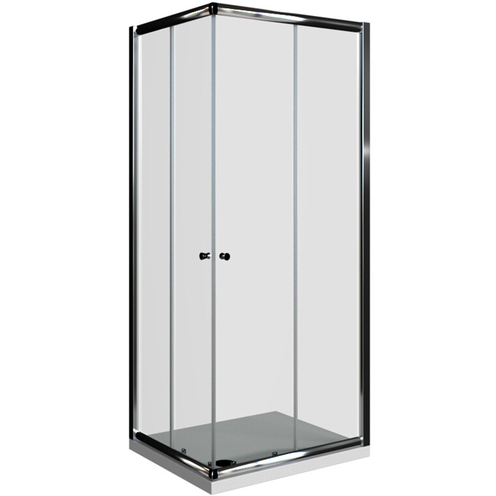 pravokutna_BASIC_krom-profil Basic pravokutna kabina 2v krom profil prozirno staklo